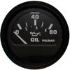 Faria 12803 Euro Black Oil Pressure Gauge - 80 PSI
