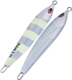 Sea Falcon Z Slide Jig - 120g - Silver Zebra Stripe Glow